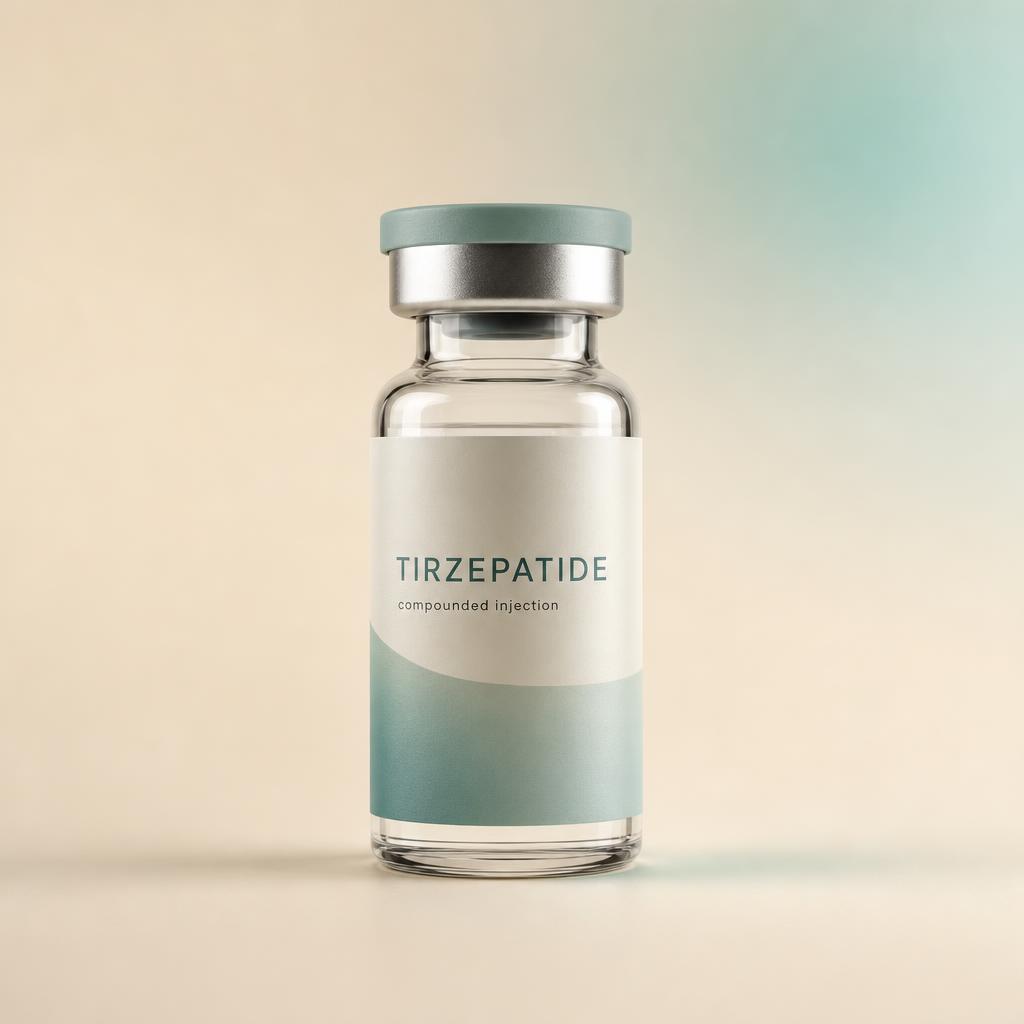 Compounded Tirzepatide bottle